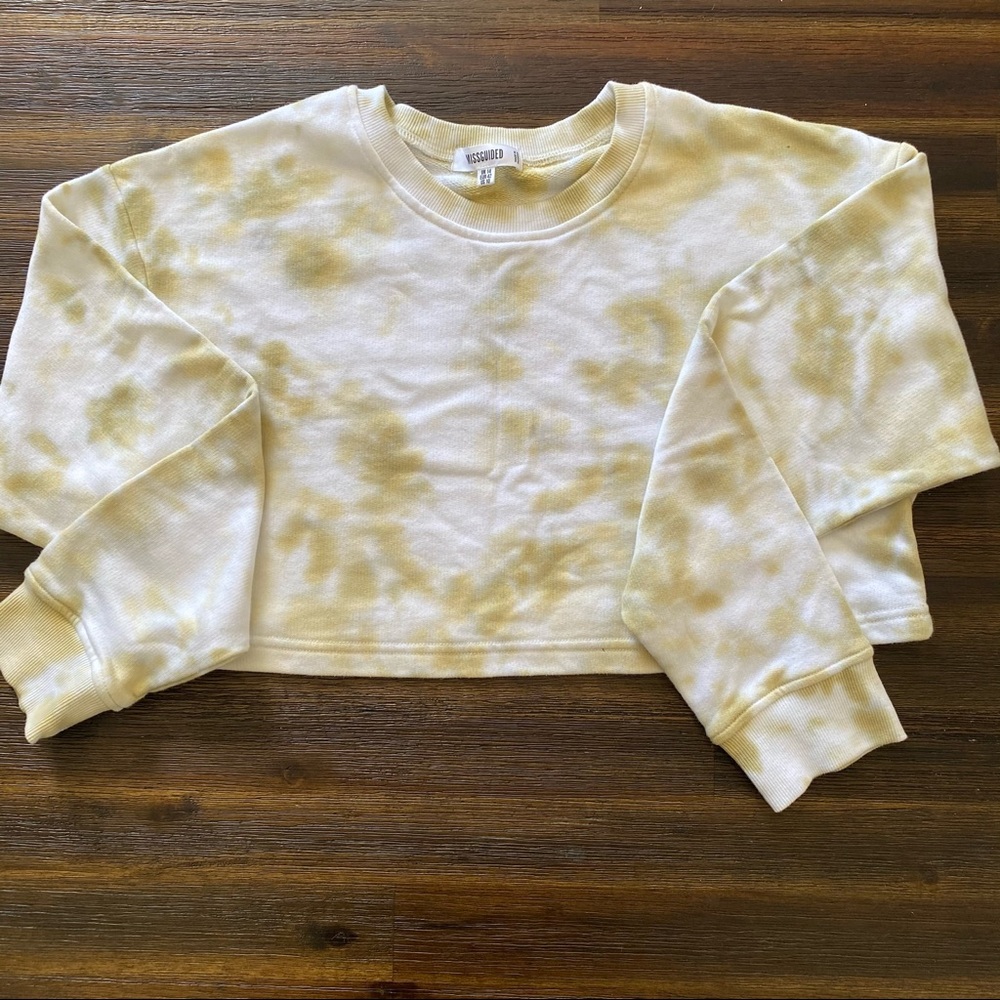 Missguided Green Crop Sweatshirt Size 10